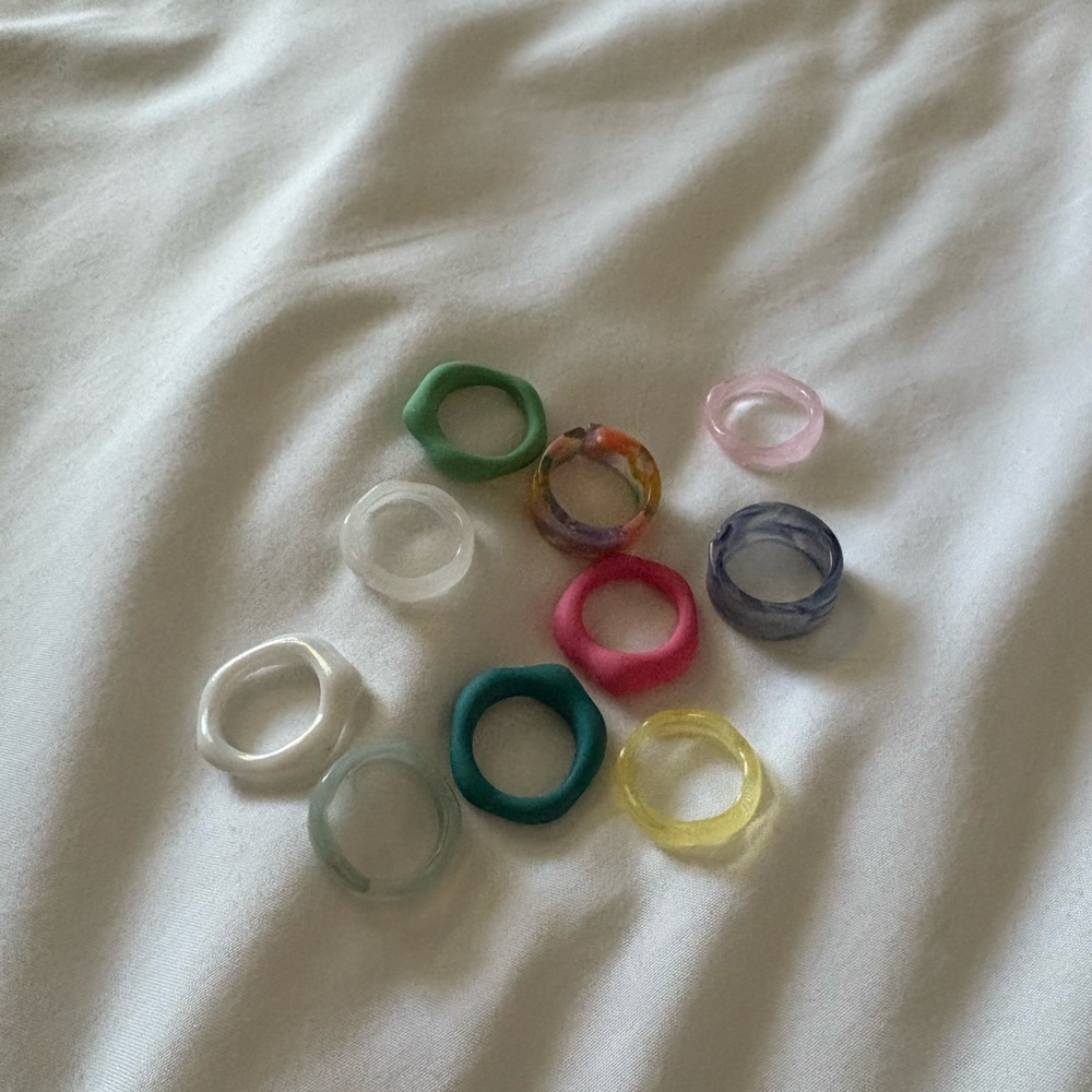 Colorful Resin Ring Set